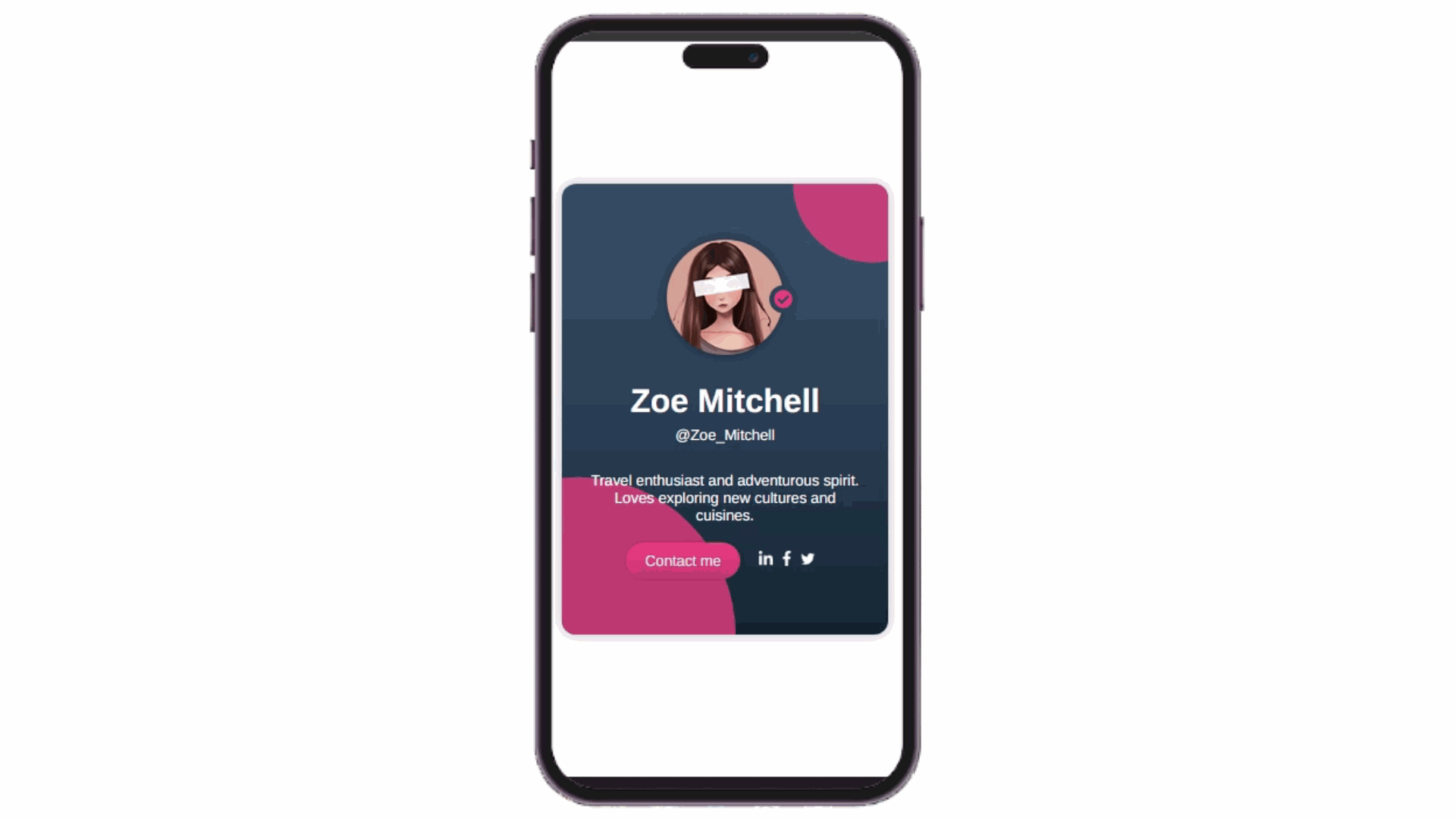 Influencer Digital Card Example