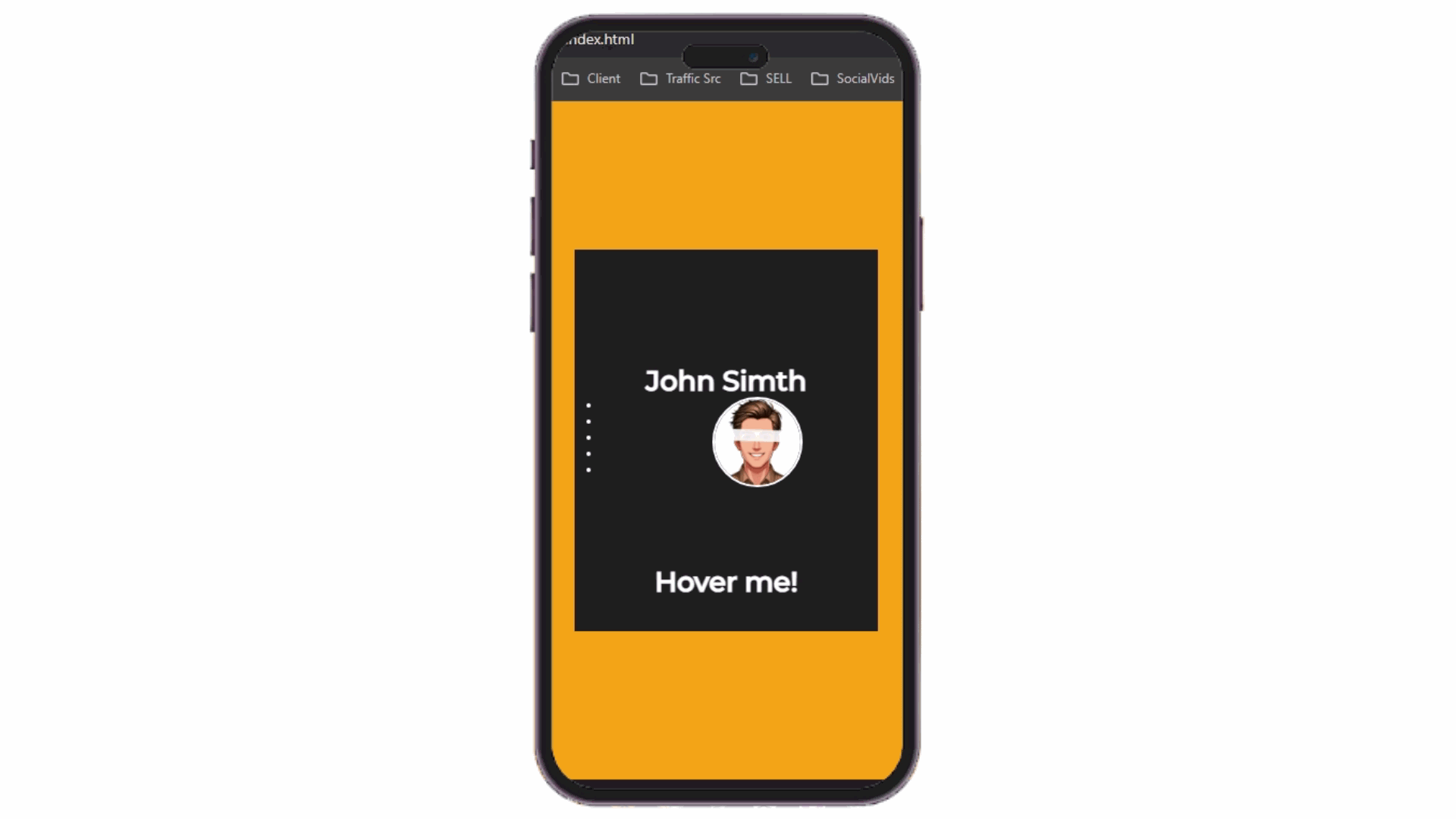 Influencer Digital Card Example